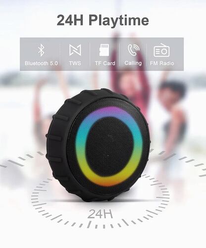 Altavoz Bluetooth Portátil Y Resistente Agua Negro