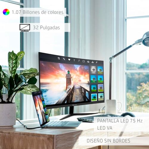 Monitor Gamer Curvo 32 pulgadas 75hz Audiotek 2ms 1920x1080 Hdmi Displayport 40w
