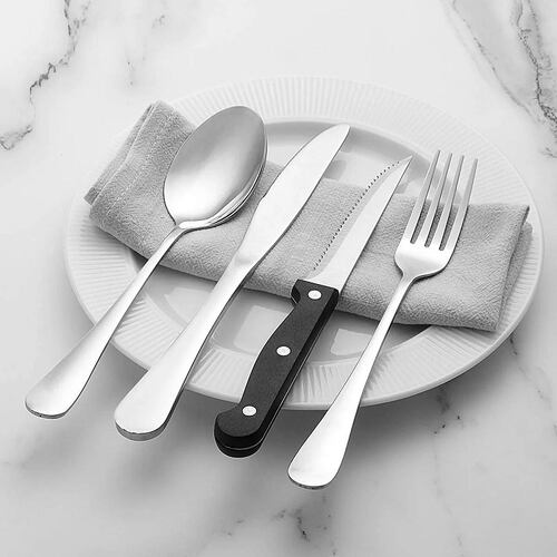 Set 48 Cubiertos Vajilla Cuchillo Cuchara Tenedor Color Plata