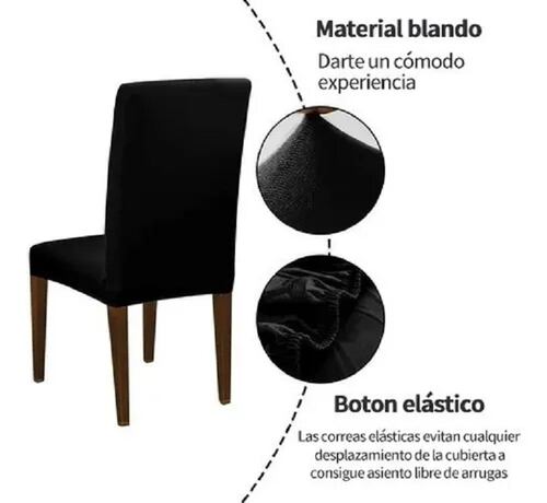 6 Fundas Protectoras Para Sillas De Comedor, Oficina Negro