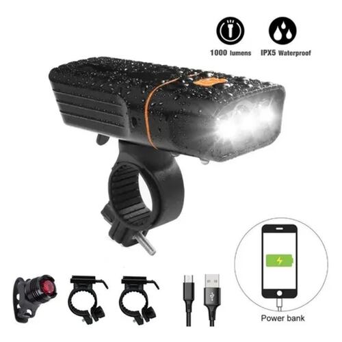 Lámpara Led T6 Recargable 1000 Lm Impermeable Para Bicicleta