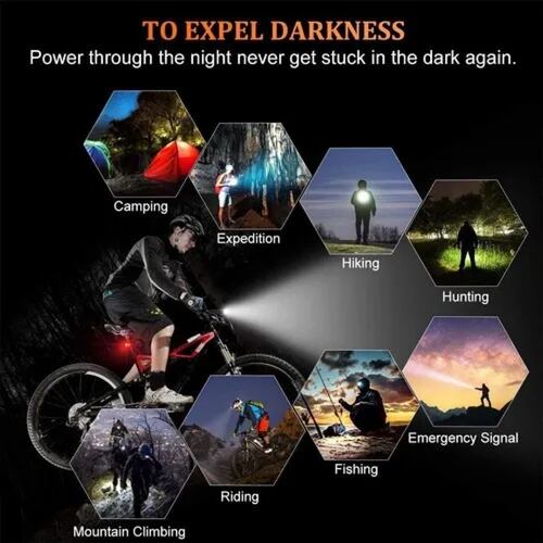 Lámpara Led T6 Recargable 1000 Lm Impermeable Para Bicicleta