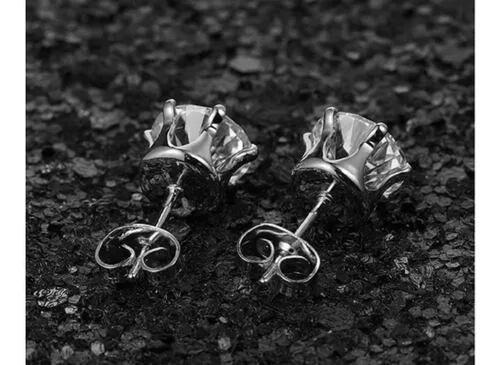 Aretes Zirconia Acero Inoxidable Hipoalergénico 6 Pares Plata