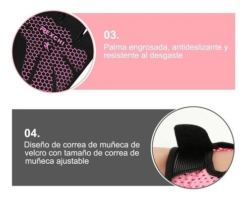 Guantes Gym Deporte Crossfit Unisex Negro-s