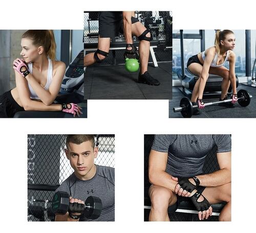 Guantes Gym Deporte Crossfit Unisex Negro-s