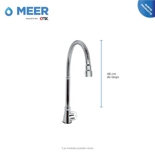Llave para Fregadero de Cocina con Cuello Flexible de Acero Inoxidable.