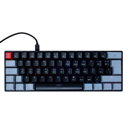 Teclado Ocelot Gaming Creators, Mecánico, USB, RGB, 60%, Techno Black.