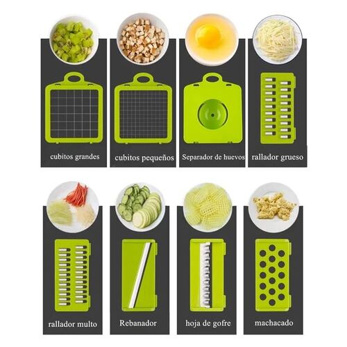 Rallador Cortador Rebanador Picador Manual De Verduras Fruta.
