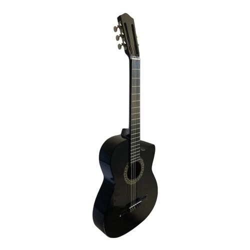 Kit Guitarra Acústica Curva Negra Paquete Vital De Accesorios .
