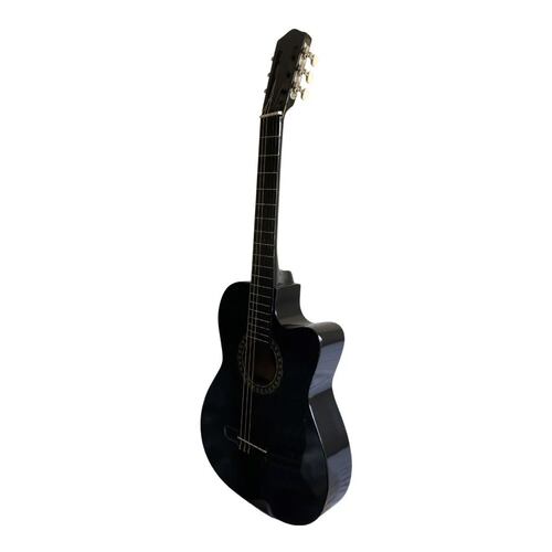 Kit Guitarra Acústica Curva Negra Paquete Vital De Accesorios .