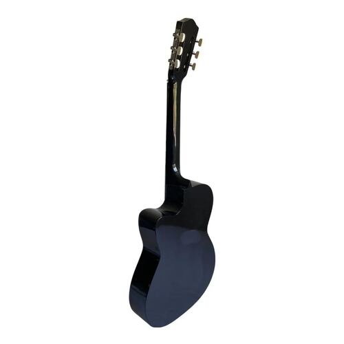 Kit Guitarra Acústica Curva Negra Paquete Vital De Accesorios .