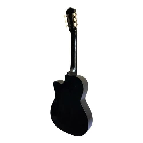 Kit Guitarra Acústica Curva Negra Paquete Vital De Accesorios .