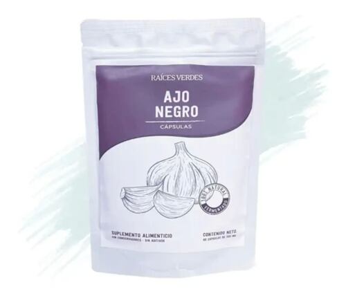 Ajo Negro 60 Cápsula 500mg Raíces Verdes 100% Natural Kosher