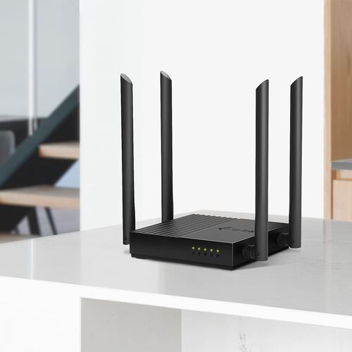 Router Wi-Fi TP-Link Archer C64, AC1200, de doble banda, MU-MIMO, Gigabit, Negro.