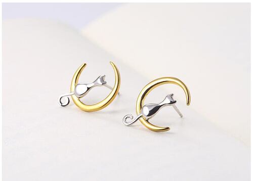 Aretes Gatito De Plata 0.925 - 476