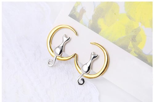 Aretes Gatito De Plata 0.925 - 476