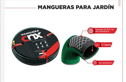 CNX Manguera De Jardín 30 Metros Con Aspersor Metálico De Riego.