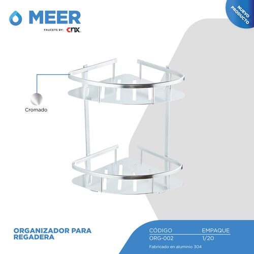 CNX Organizador de Aluminio Cromado Para Regadera .