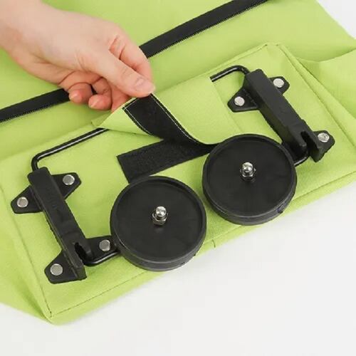 Bolso Con Ruedas Plegable Oxford Para Compras Carro Portatil Verde