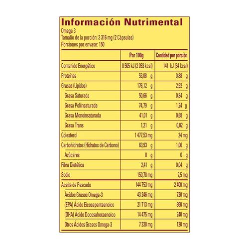  Nature Made Omega 3 Aceite De Pescado 360mg 300 Cápsulas