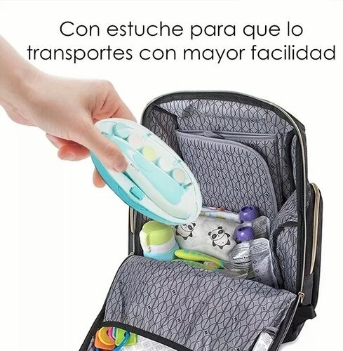 Lima De Uñas Eléctrica Para Bebés Portátil Luz Led Azul