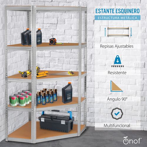 Estante Metalico Esquinero Anaquel Organizador de 5 Niveles