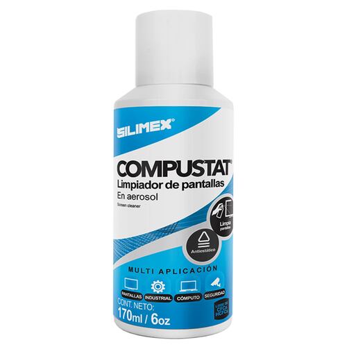 Limpiador anti-estático de pantallas, Silimex Compustat, 170 ML.