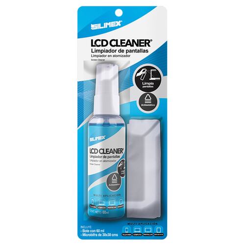 Kit para Limpieza de Pantallas, Silimex LCD Cleaner de 60 ML con Microfibra.