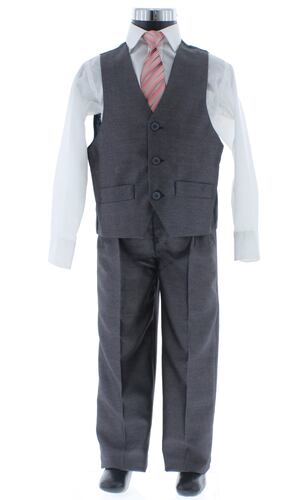 Traje de Niño Tres Piezas Color Gris 2 a 18 Años.