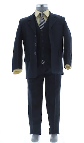 Traje de Niño Tres Piezas Color Azul Marino 2 a 18 Años.