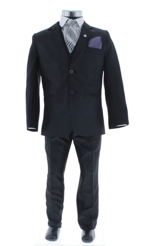 Traje de Vestir Niño Tres Piezas Color Negro 2920 2 a 16 Años.