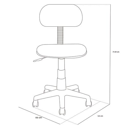 silla secretarial carolina Oficina palanca ajuste piston Color Negro asiento acolchonado tela.