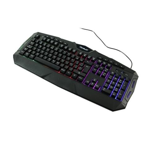 Teclado Membrana Extendido Alambrico Pc Lap Negro Iluminacion Arcoiris OGEK03 Multimedia Gamer