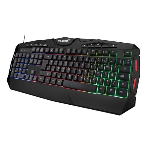 Teclado Membrana Extendido Alambrico Pc Lap Negro Iluminacion Arcoiris OGEK03 Multimedia Gamer