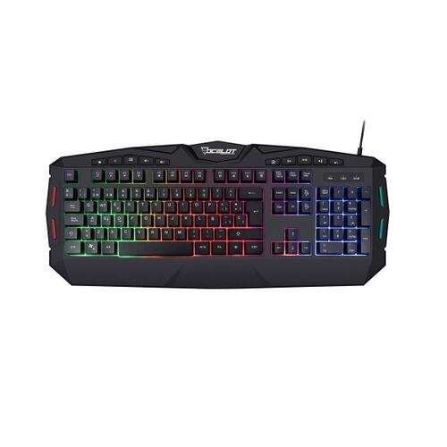 Teclado Membrana Extendido Alambrico Pc Lap Negro Iluminacion Arcoiris OGEK03 Multimedia Gamer