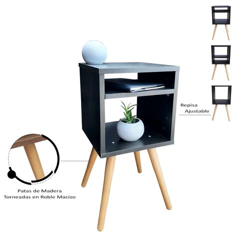 Juego De Burós Smart Hogare, Mesa De Noche  Practico y Moderno Negro 