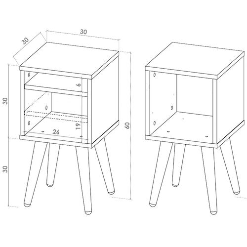 Juego De Burós Smart Hogare, Mesa De Noche  Practico y Moderno Negro 