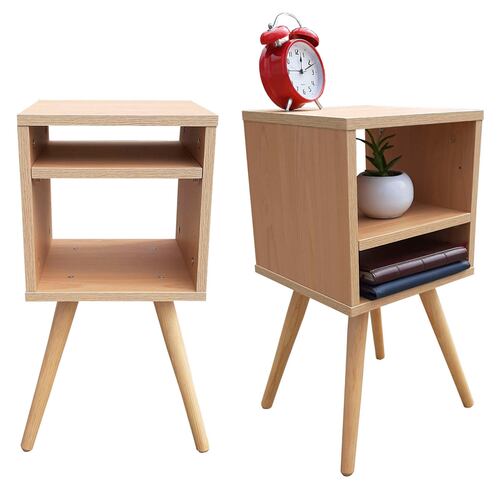 Juego De Burós Smart Hogare, Mesa De Noche Modernos e Inteligentes Roble 