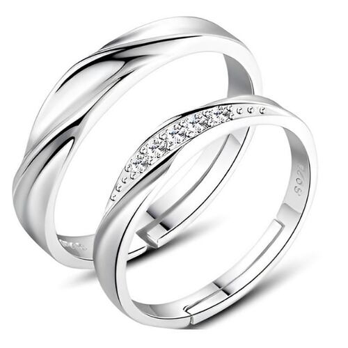 2 Anillos De Compromiso De Pareja Ajustable.