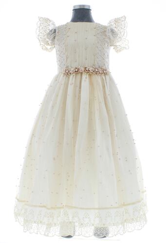 Vestido Beige Primera Comunión o Ceremonia  6 a 16 años.