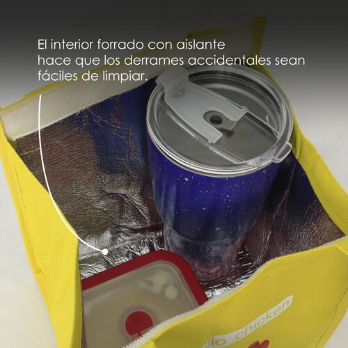 Bolsa De Almuerzo, Lonchera Térmica De Tela Oxford Portátil (Amarillo pollito)