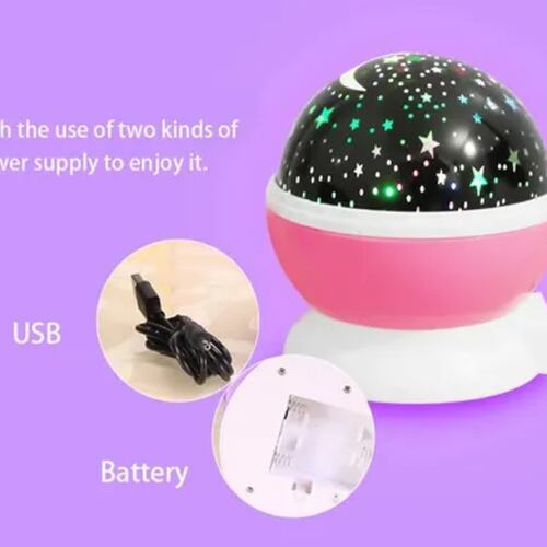 Lampara Proyector Noche Mesa Buro Estrellas Espacio Niños