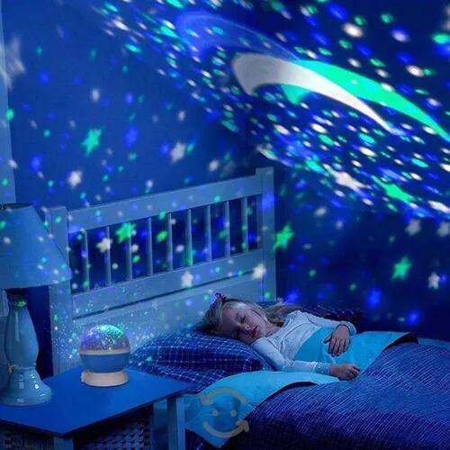 Lampara Proyector Noche Mesa Buro Estrellas Espacio Niños
