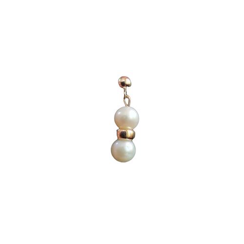 Juego De Aretes Y Pulseras Con Perlas Y Donas Elaborados En Oro De 14 K.