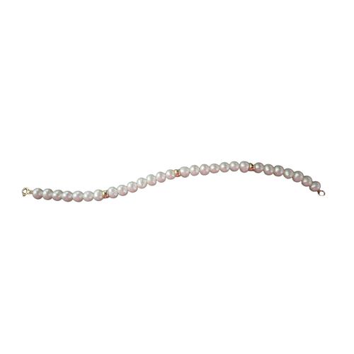 Juego De Aretes Y Pulseras Con Perlas Y Donas Elaborados En Oro De 14 K.