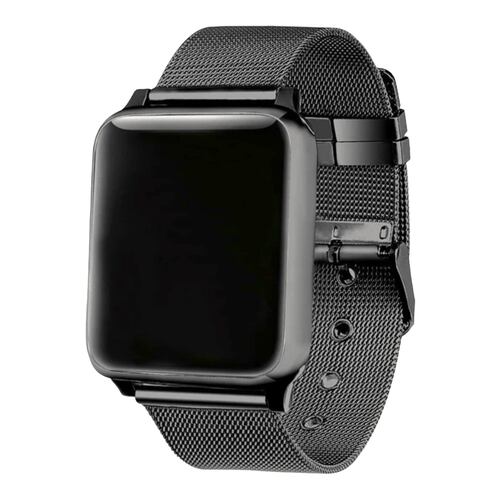 Correa Band Negra Metalica Compatible Con Apple Watch Hombre.