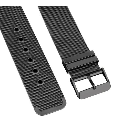 Correa Band Negra Metalica Compatible Con Apple Watch Hombre.
