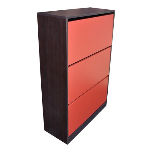 Organizador De Zapatos Hogare Mueble Zapatero Madera Venecia Minimalista y Elegante Chocolate Rojo