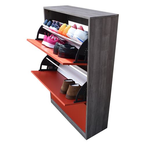 Organizador De Zapatos Hogare, Mueble Zapatero Madera, Venecia  Elegante e inteligente Gris Rojo