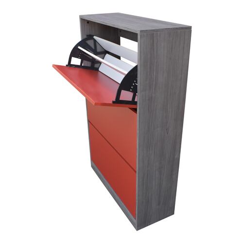 Organizador De Zapatos Hogare, Mueble Zapatero Madera, Venecia  Elegante e inteligente Gris Rojo